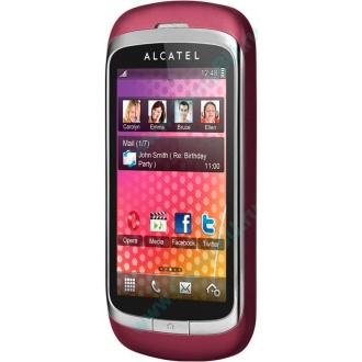 Красно-розовый телефон Alcatel One Touch 818 (Екатеринбург)